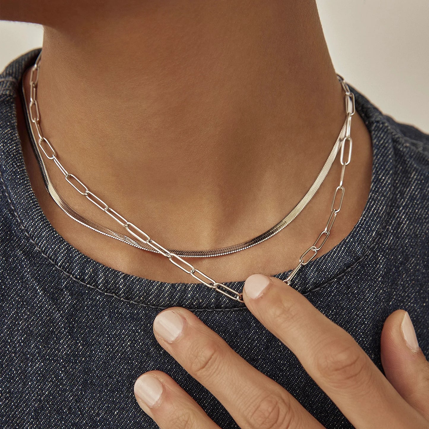 Arms Of Eve - Sylvia Snake Chain Necklace - Silver
