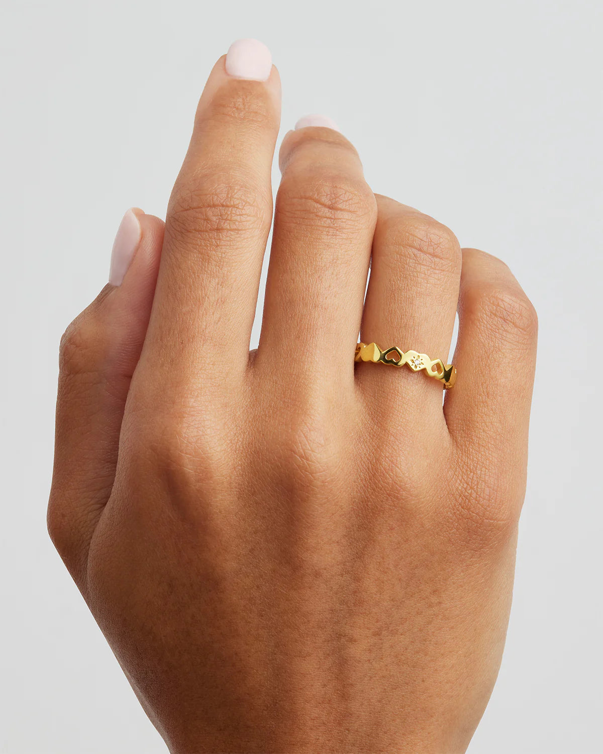 By Charlotte - Connected Hearts Ring - Gold