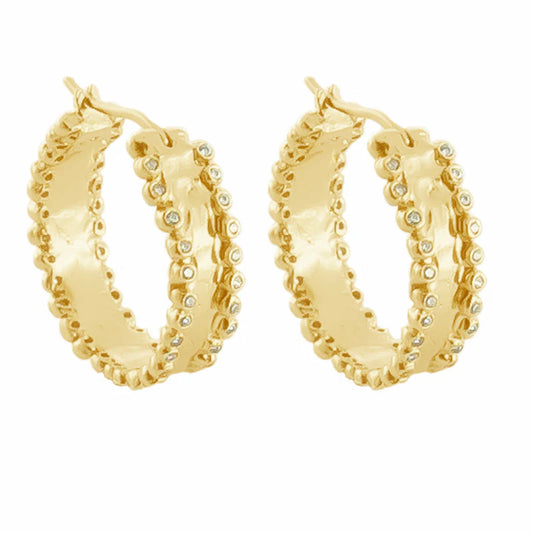 Cleopatra's Bling - St Germain Hoops with Zircon - Gold