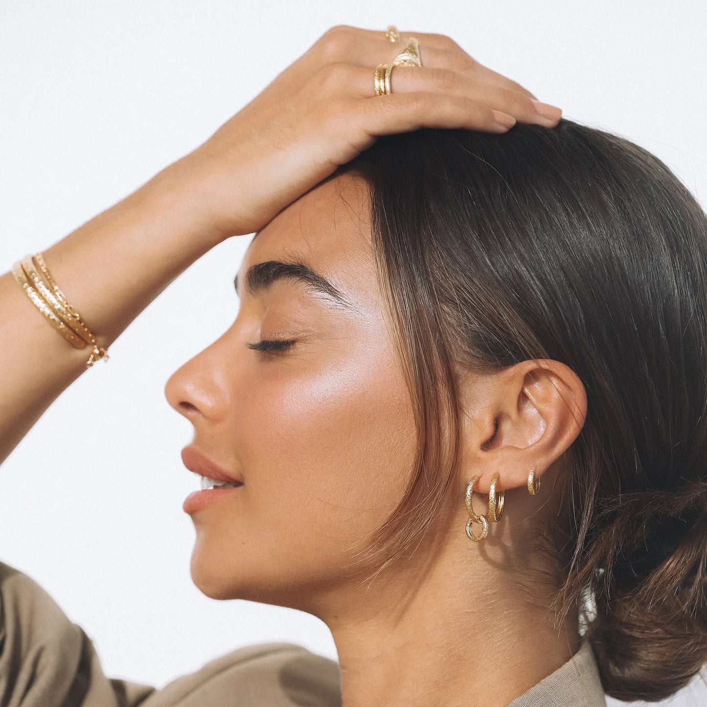 Arms Of Eve - Luka Huggie Earrings - Gold