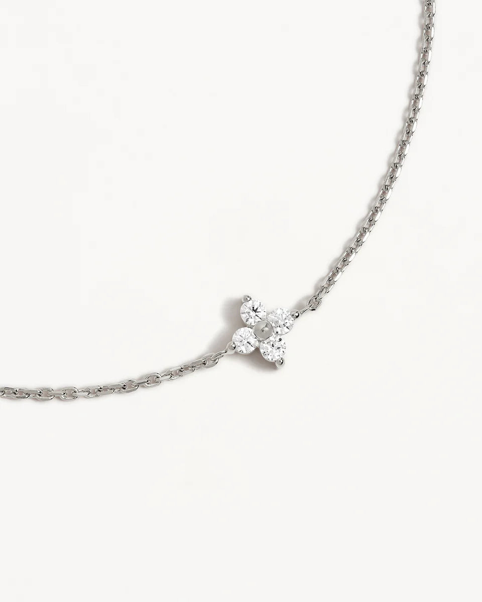 By Charlotte - Crystal Bloom Bracelet - Silver