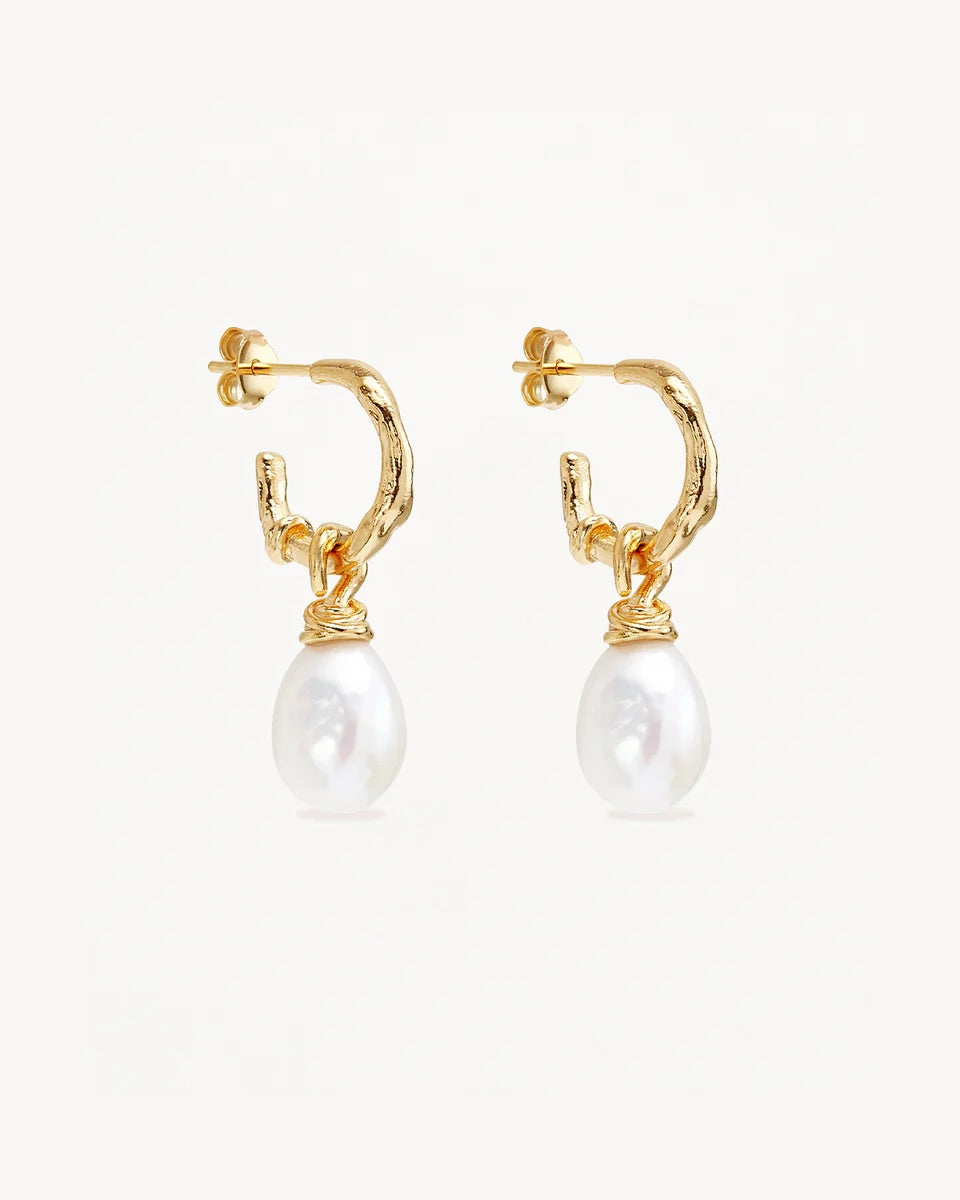 By Charlotte- Whispers of Tranquility Pearl Hoops