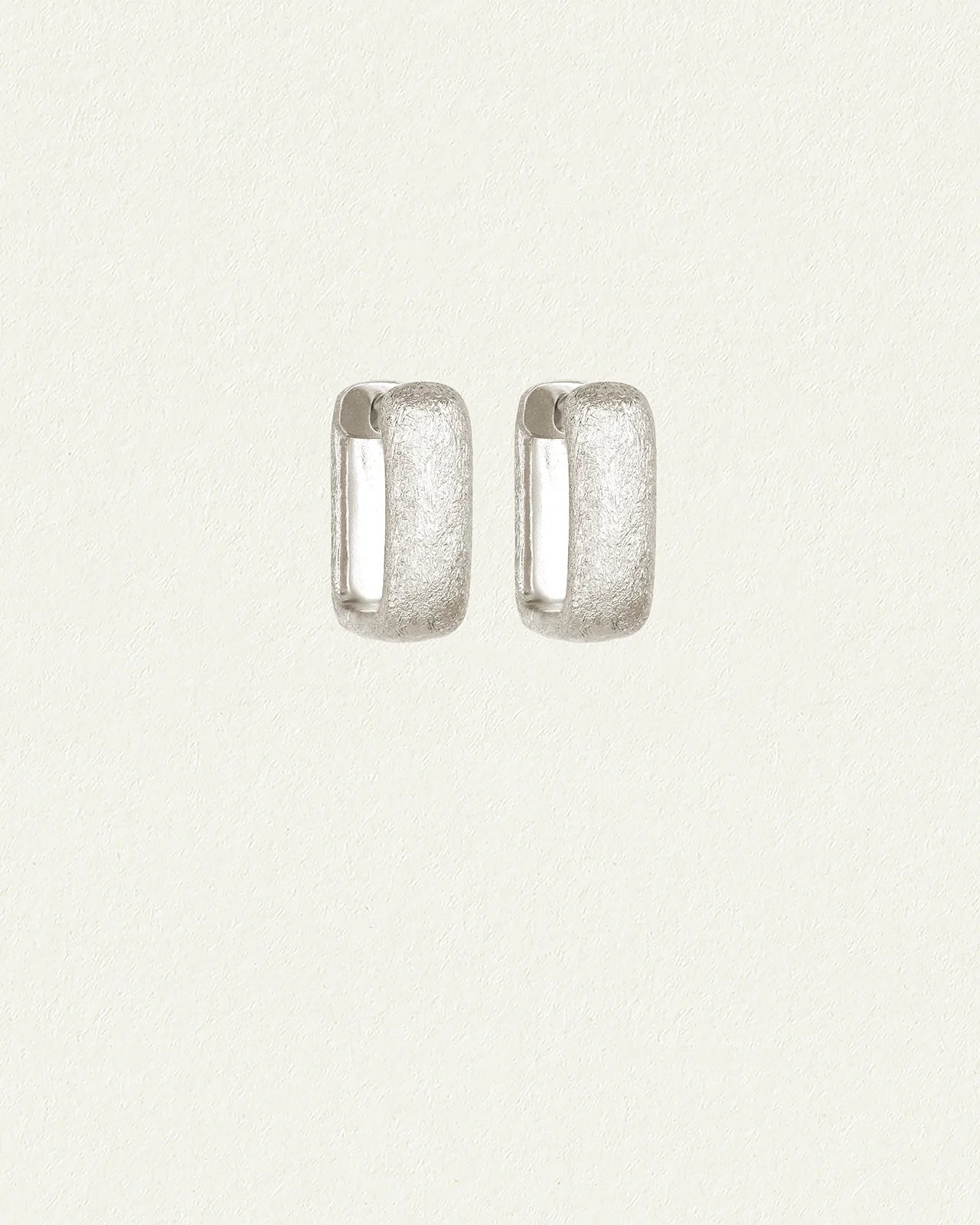Temple Of The Sun - Alida Square Hoops - Silver