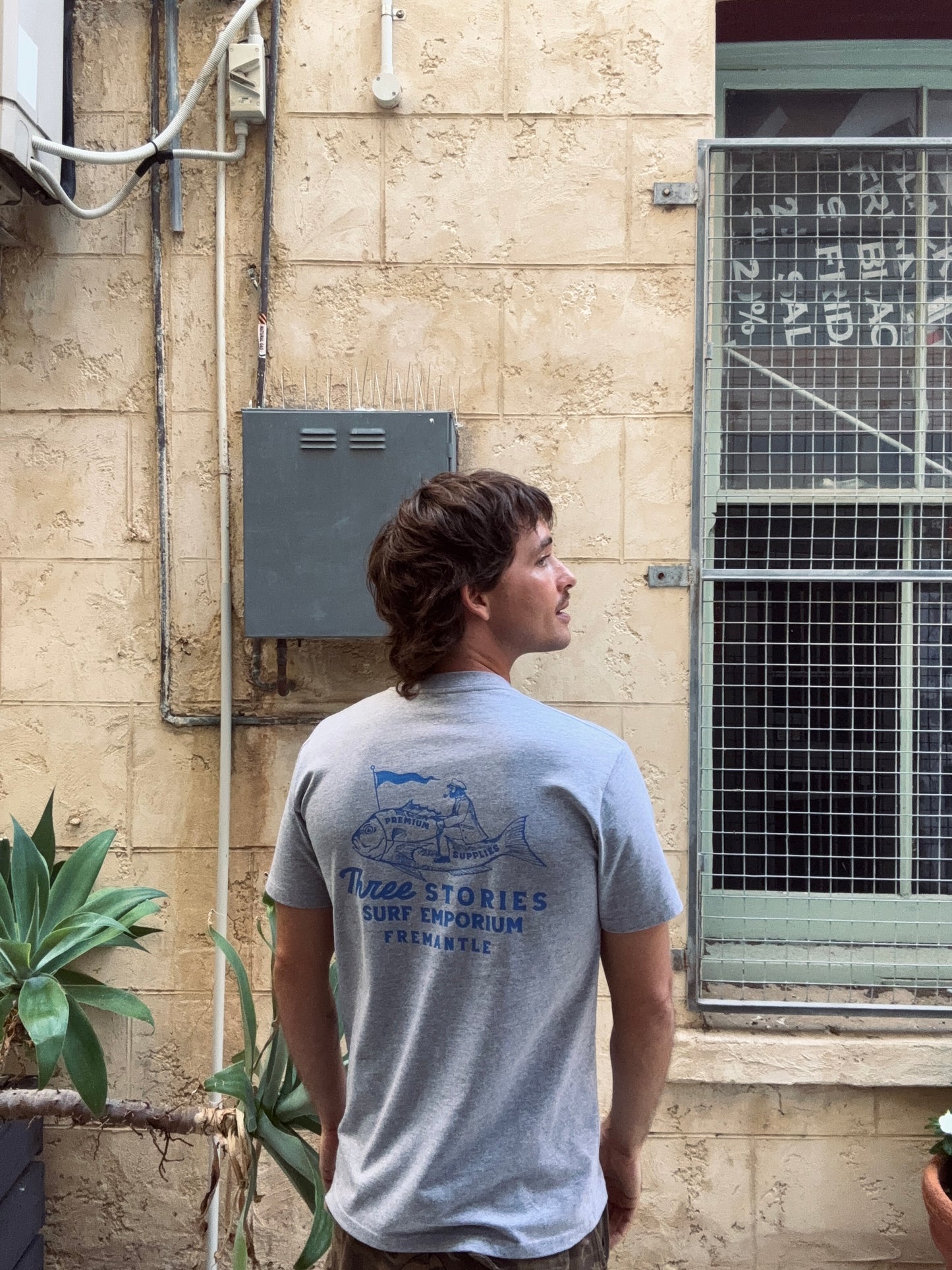 Three Stories - FisherMAN Classic Tee - Grey Marle