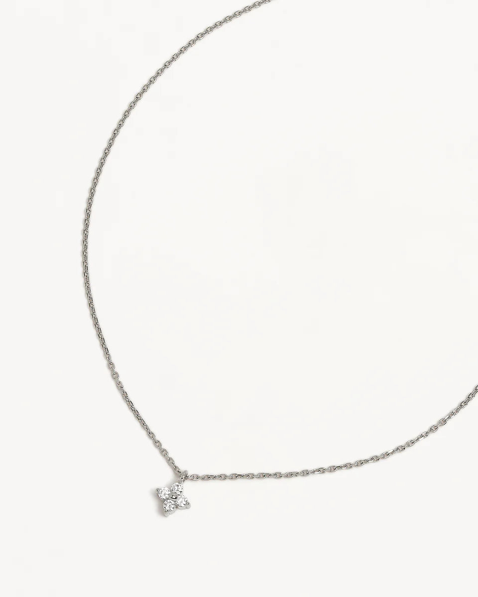 By Charlotte - Crystal Bloom Necklace - Silver