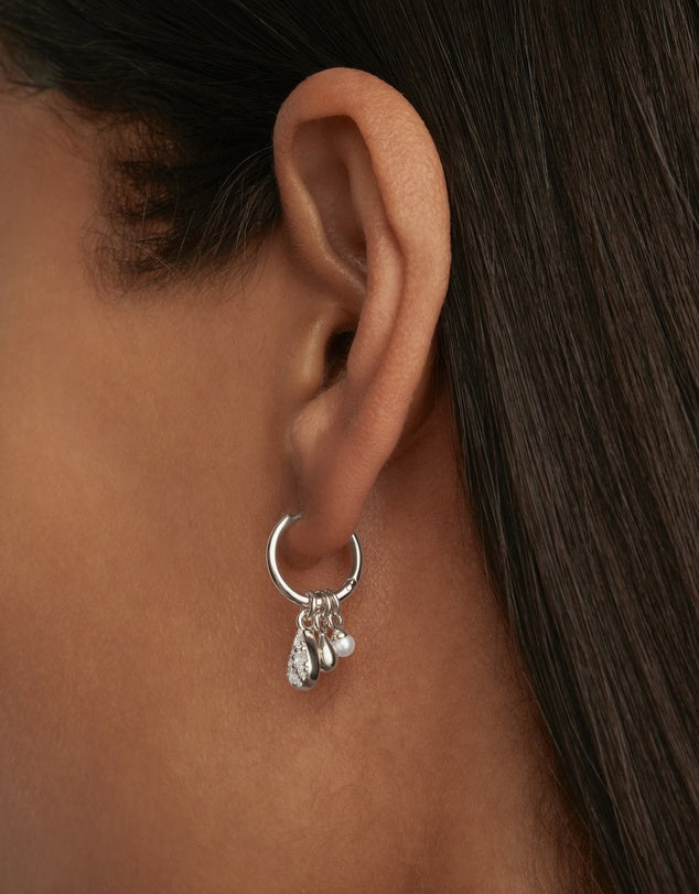 By Charlotte - Ocean Mist Hoops - Silver