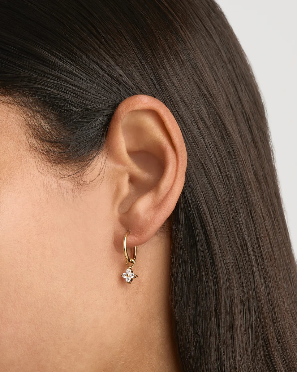 By Charlotte - Crystal Bloom Hoops - Gold