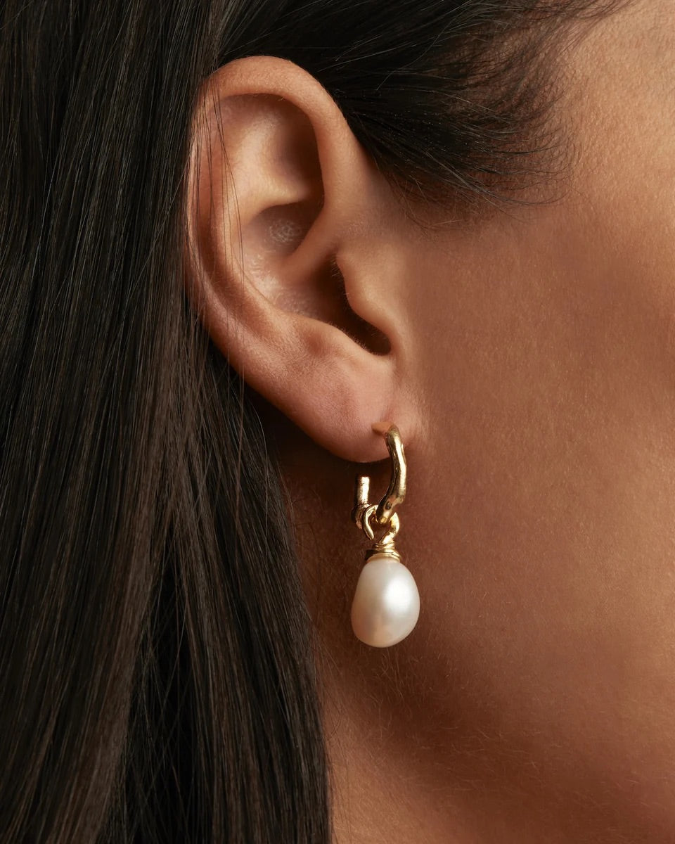 By Charlotte- Whispers of Tranquility Pearl Hoops