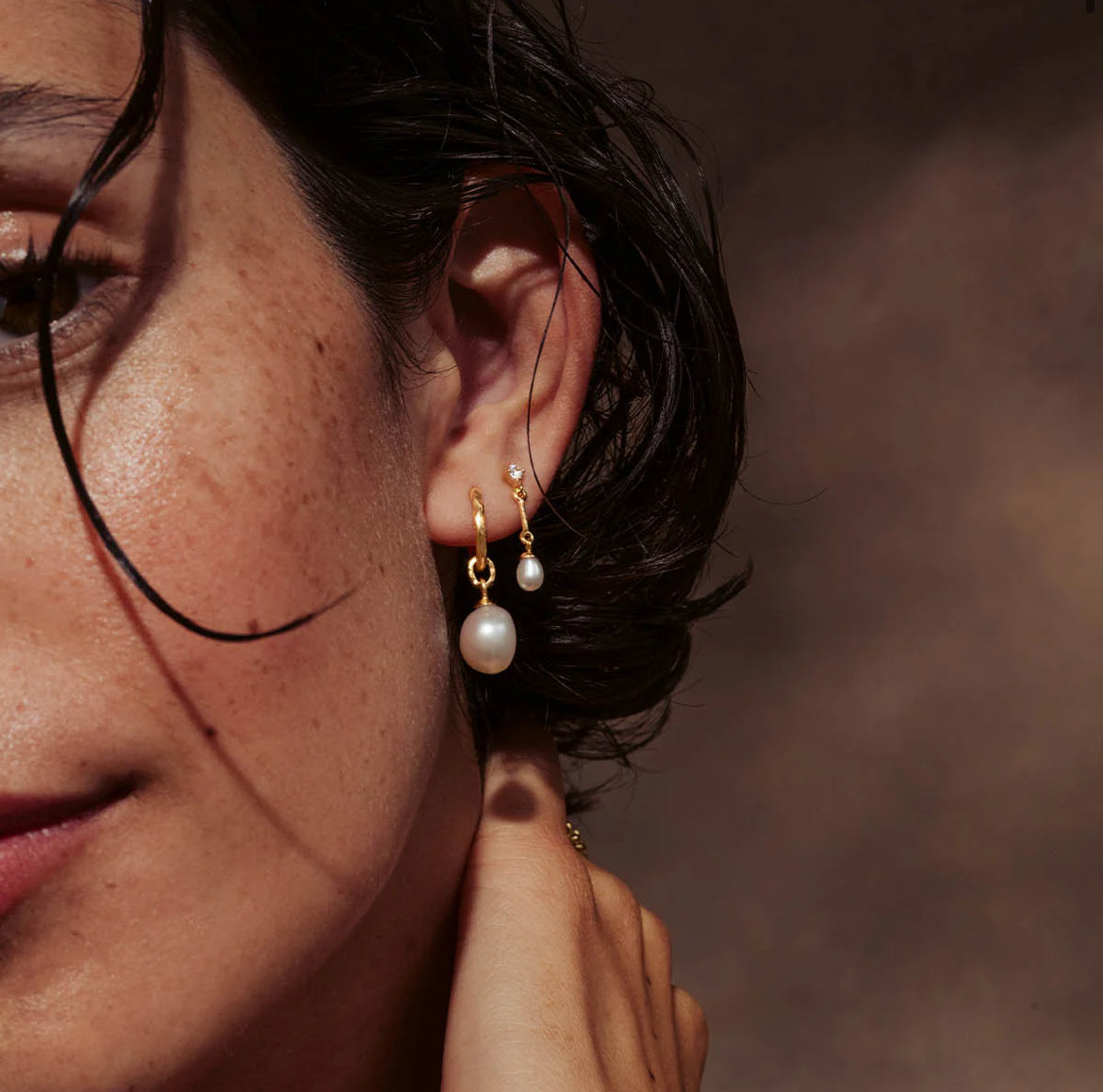By Charlotte- Embrace Stillness Pearl Hoops