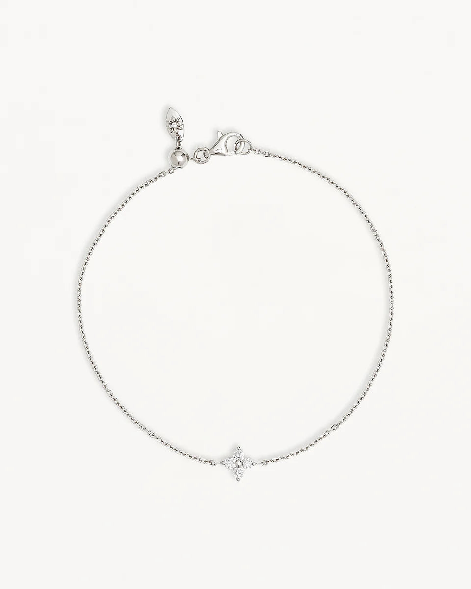 By Charlotte - Crystal Bloom Bracelet - Silver