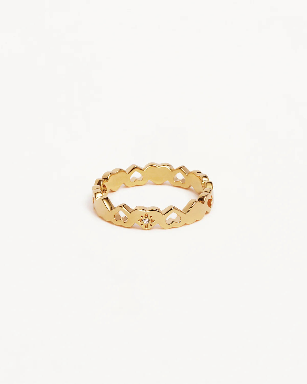 By Charlotte - Connected Hearts Ring - Gold