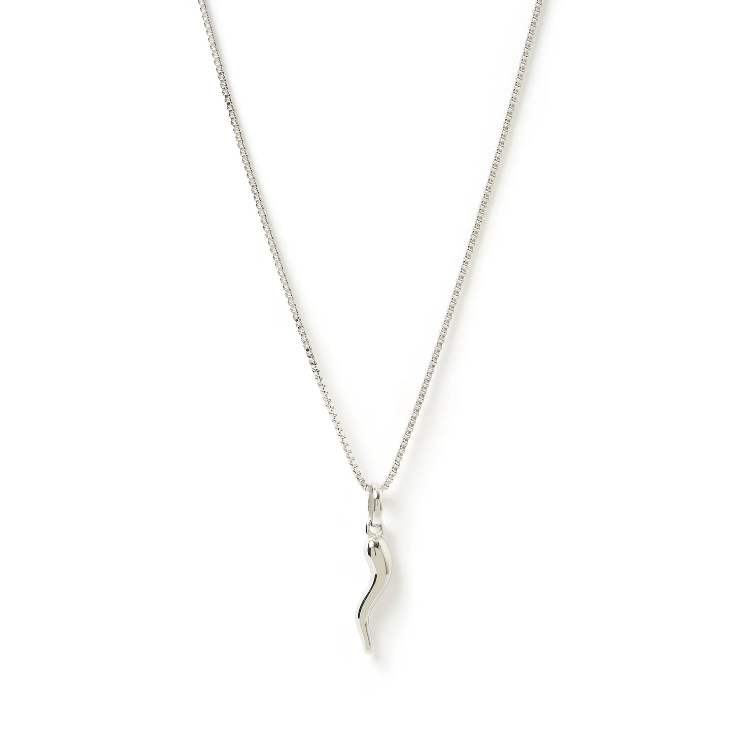 Arms Of Eve - Cornicello Red Charm Necklace - Silver