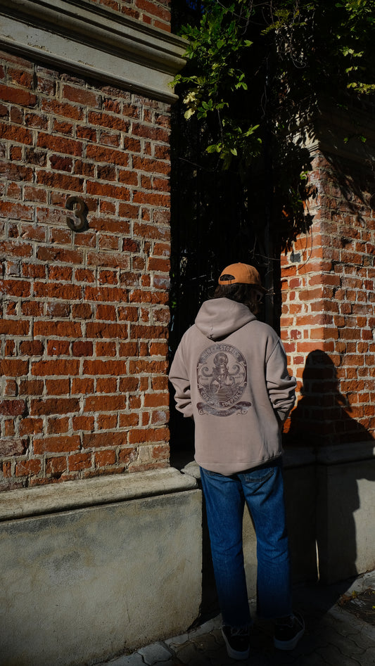 Three Stories - Occy Relaxed Hoodie - Faded Taupe
