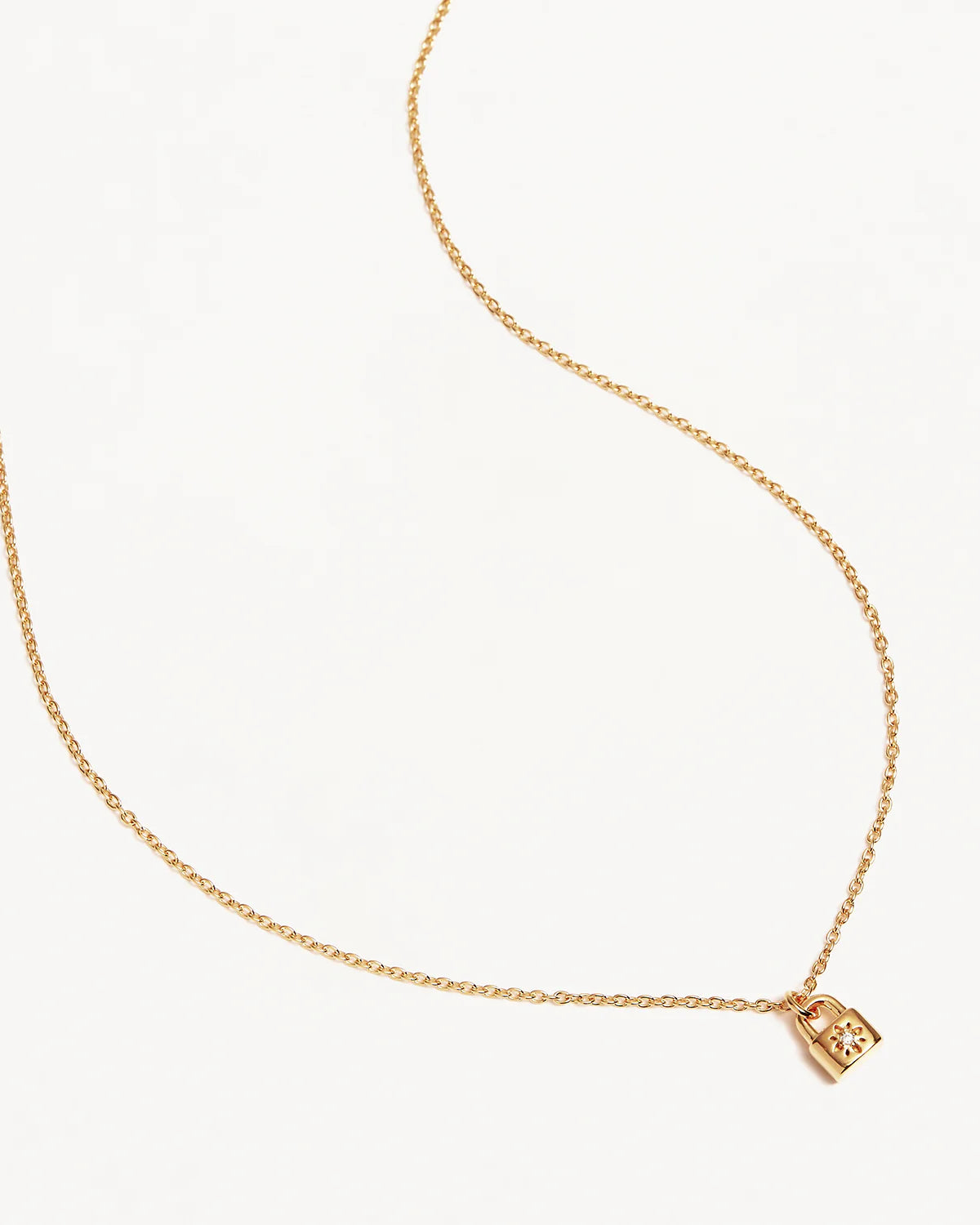 By Charlotte - Crystal Lotus Padlock Necklace - Gold