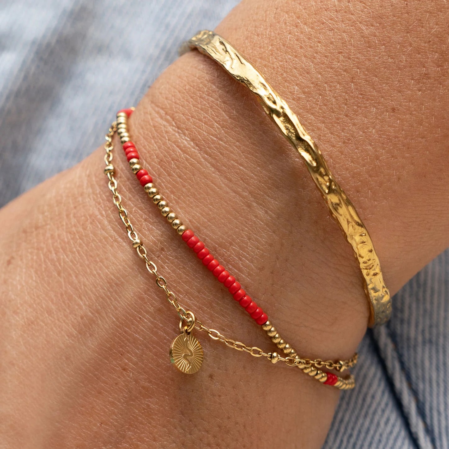 Arms Of Eve - Cobra Gold Bracelet - Cherry