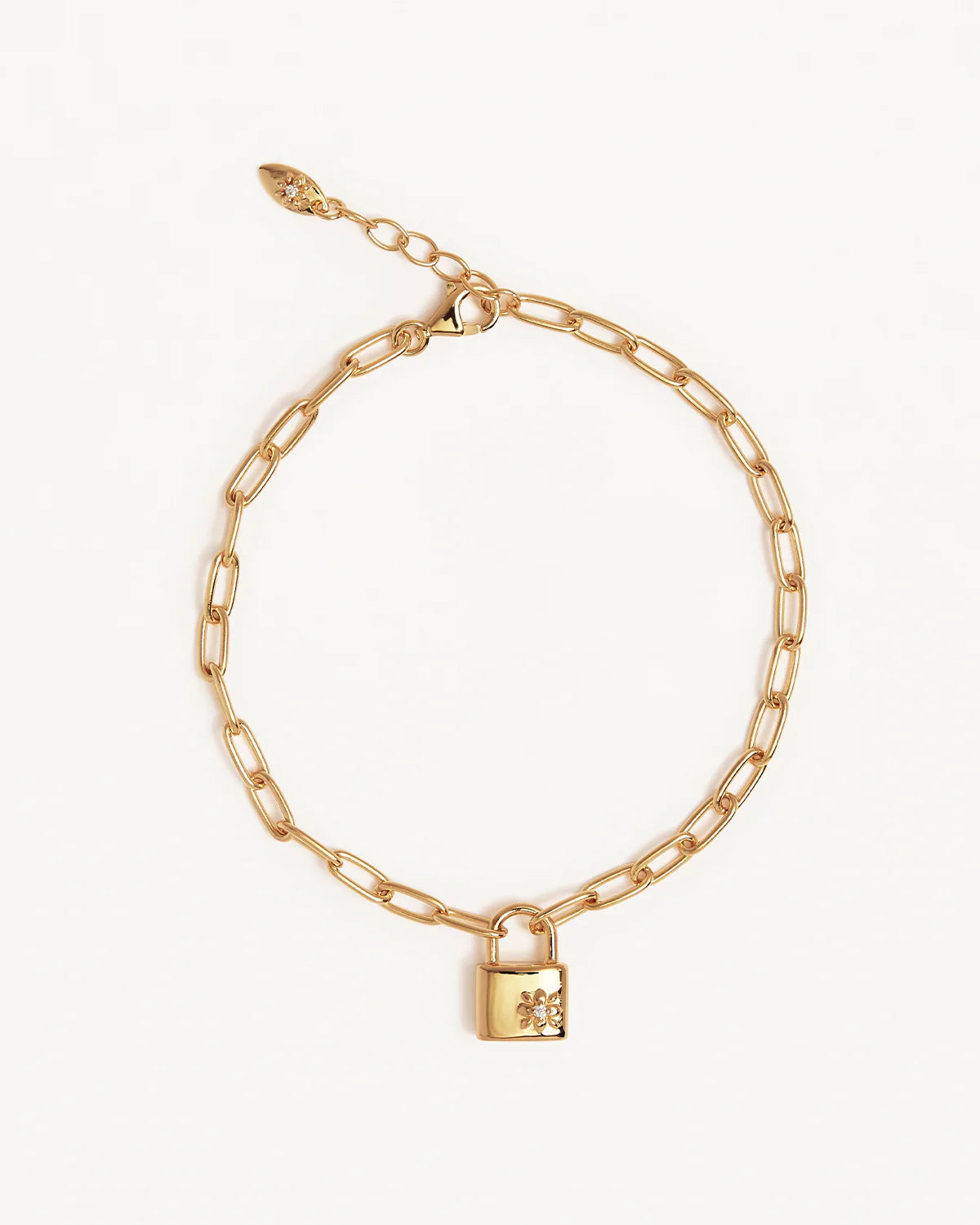 By Charlotte - Promise of Us Lotus Padlock Bracelet - Gold