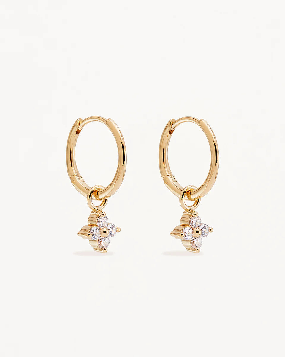 By Charlotte - Crystal Bloom Hoops - Gold