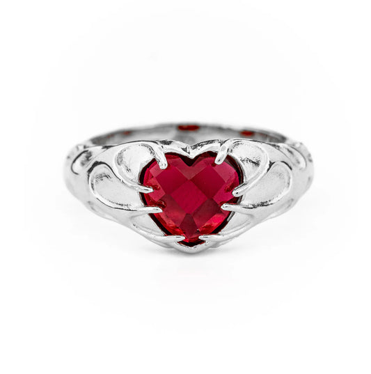 Lox & Chain - Flaming Heart Ring