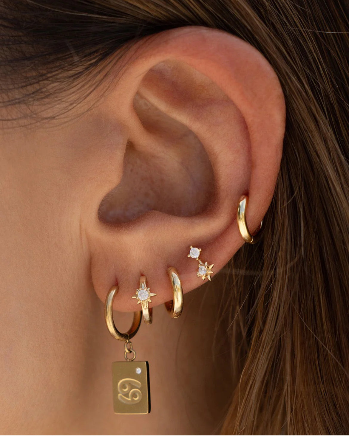 Arms Of Eve - Nova Huggie Earrings- Gold