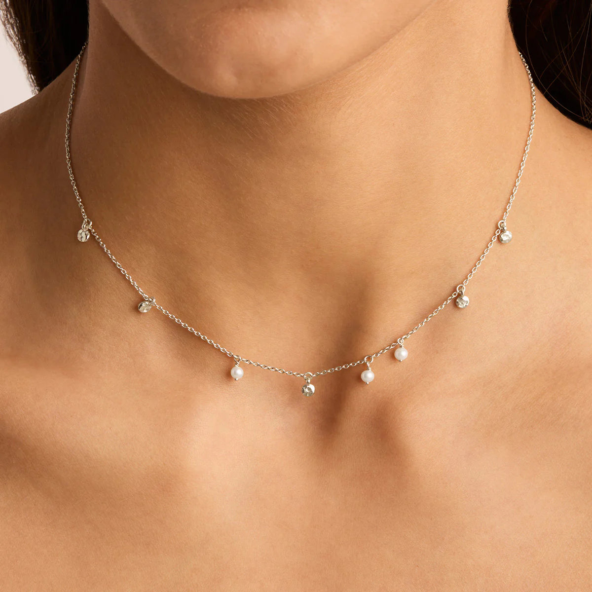 By Charlotte - Endless Grace Pearl Choker - Silver