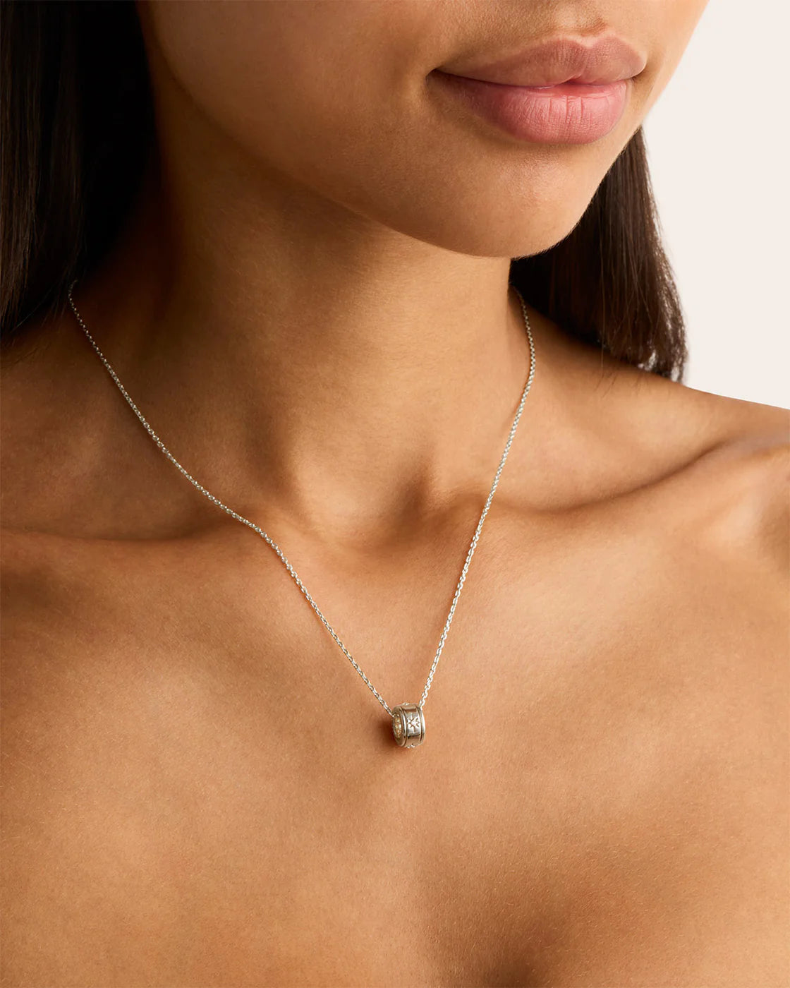 By Charlotte - I Am Loved Spinning Meditation Necklace - Silver