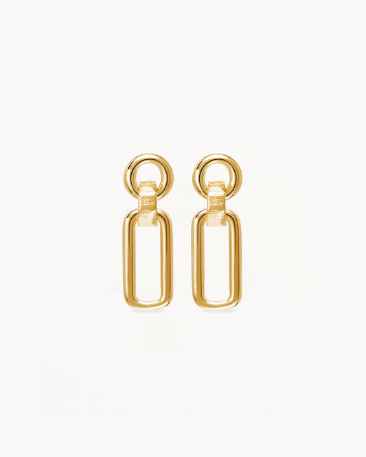 By Charlotte - Shield Drop Earrings - Gold