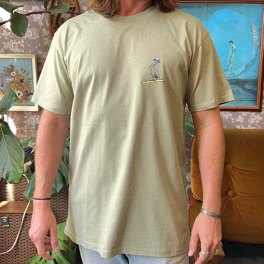 Three Stories - Pelican Tee - Pistachio