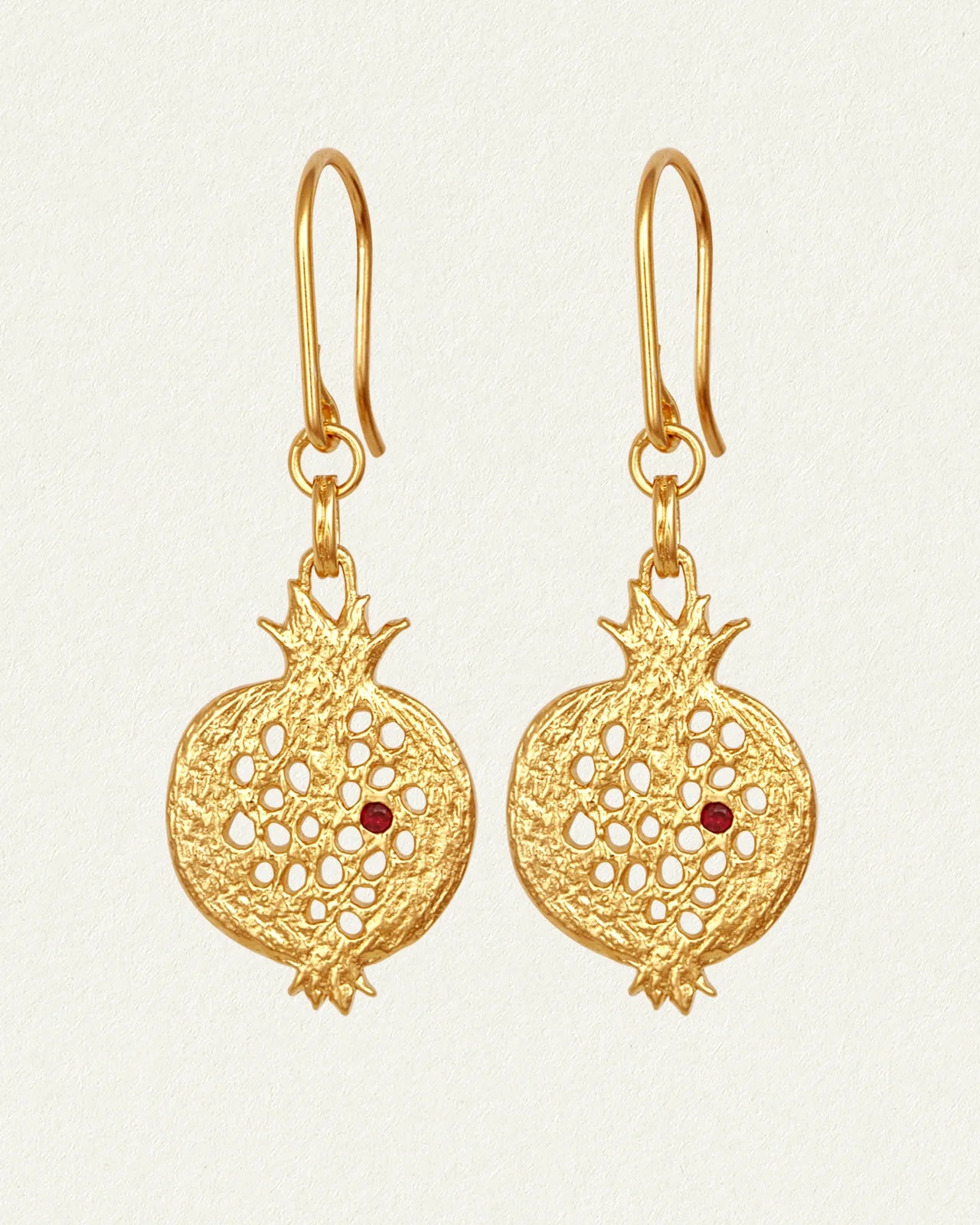 Temple Of The Sun - Pomegranate Earrings Gold