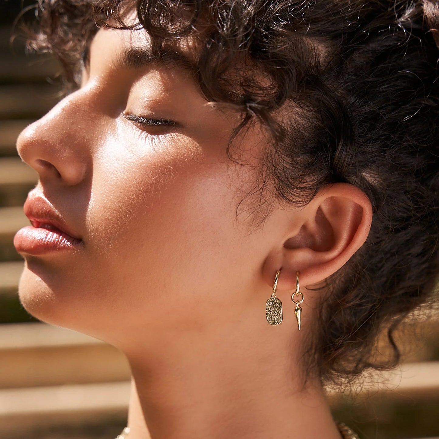 Arms Of Eve - Cornicello Gold Charm Earrings (Pair)