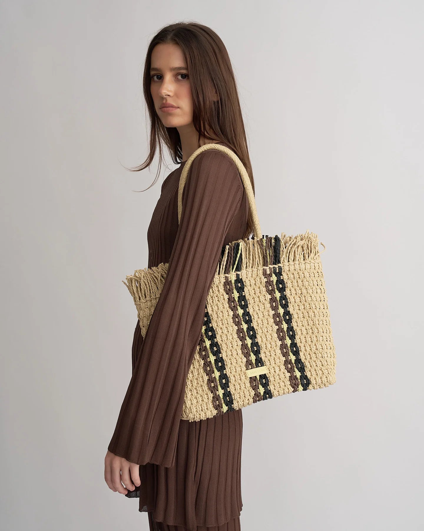 Brie Leon - Sunday Market Bag - Artichoke Stripe