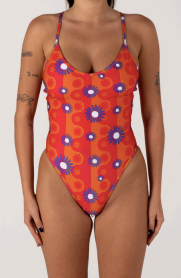 Inner Relm - Poolside One Piece - Red Wave