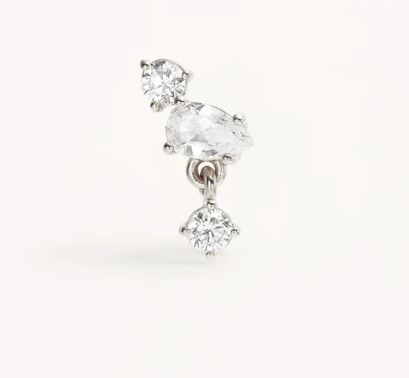 By Charlotte - No Rain, No Flowers Stud Earrings - Silver