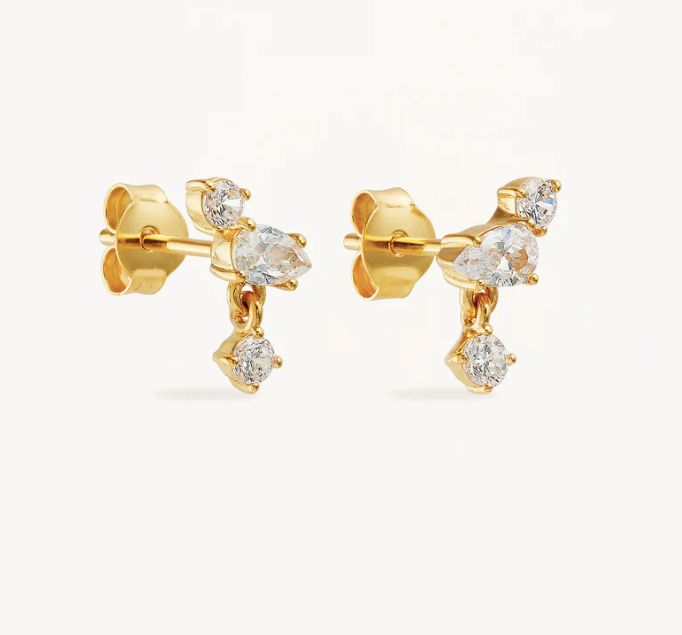 By Charlotte - No Rain, No Flowers Stud Earrings - Gold
