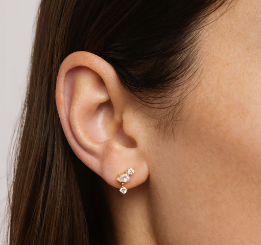 By Charlotte - No Rain, No Flowers Stud Earrings - Gold