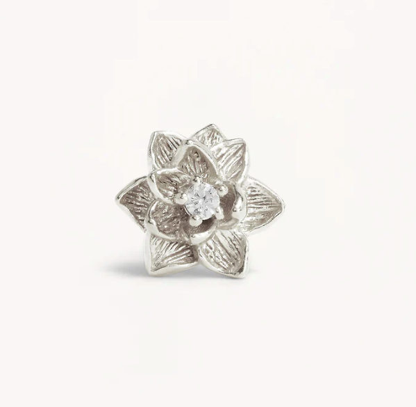 By Charlotte - Bloom Within Lotus Stud Earrings - Silver