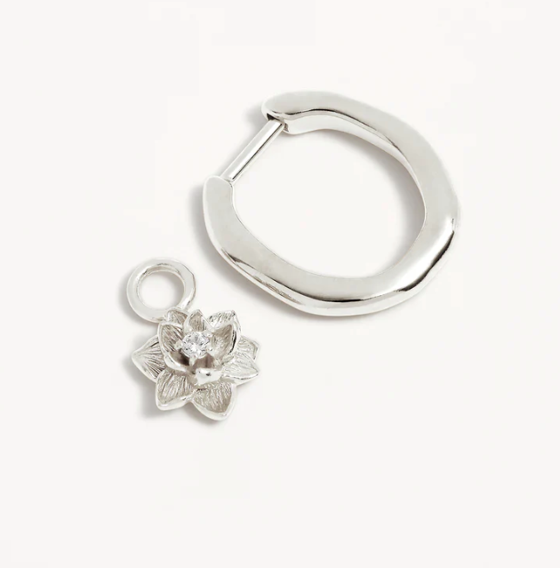 By Charlotte - Bloom Within Lotus Hoops - Silver