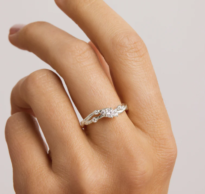 By Charlotte - No Rain, No Flowers Ring - Silver