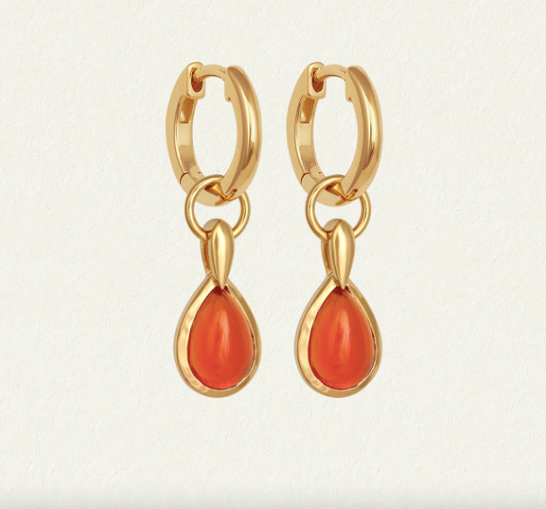 Temple Of The Sun - Mirren Earrings Carnelian - Gold