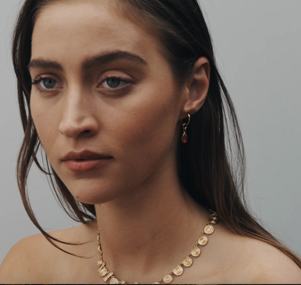 Temple Of The Sun - Mirren Earrings Carnelian - Gold