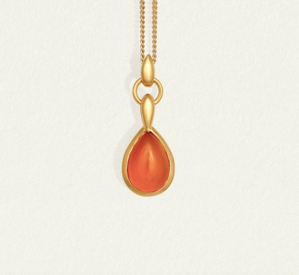Temple Of The Sun - Mirren Necklace Carnelian - Gold