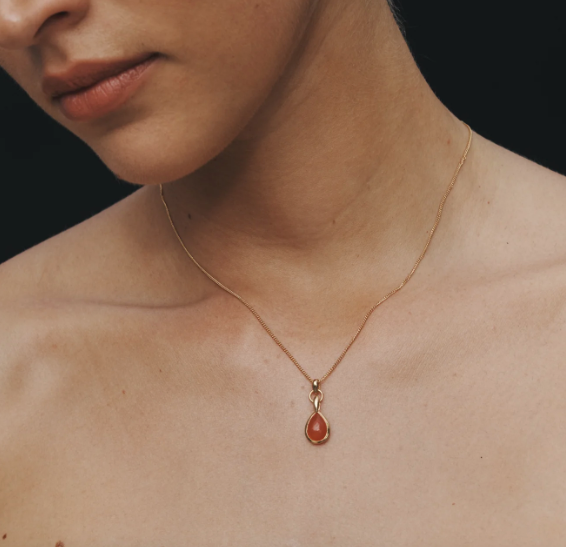 Temple Of The Sun - Mirren Necklace Carnelian - Gold