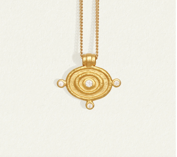Temple Of The Sun - Reign Oval Necklace - Gold