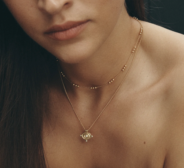 Temple Of The Sun - Reign Oval Necklace - Gold