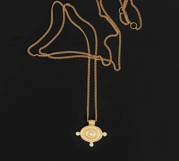 Temple Of The Sun - Reign Oval Necklace - Gold