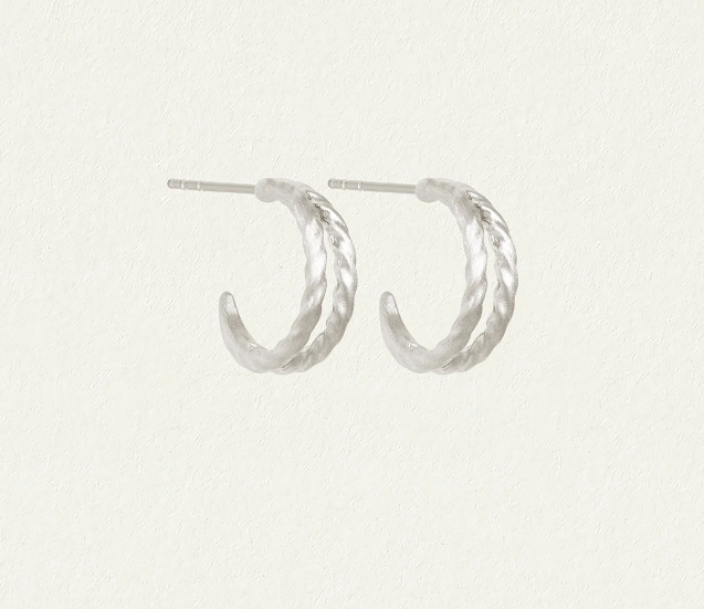 Temple Of The Sun - Priam Split Hoops - Silver