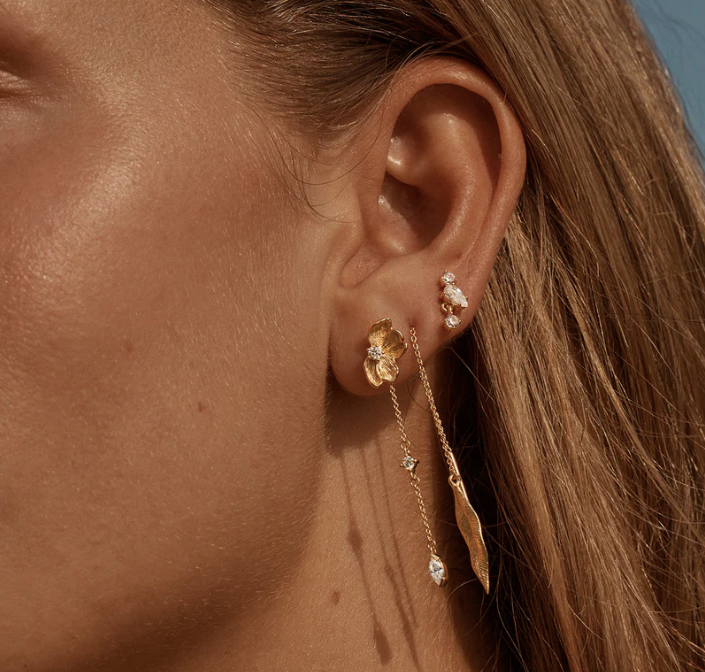 By Charlotte - Awaken Thread Earrings - Gold