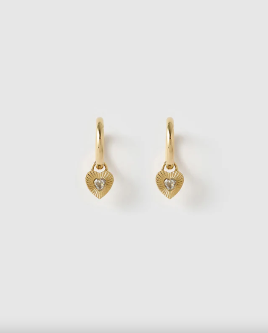 Arms of Eve- Ruby Heart Earrings - Stone