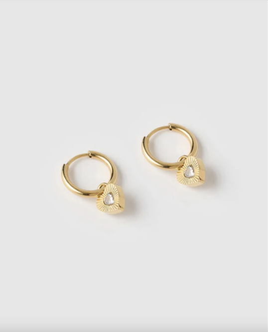 Arms of Eve- Ruby Heart Earrings - Stone