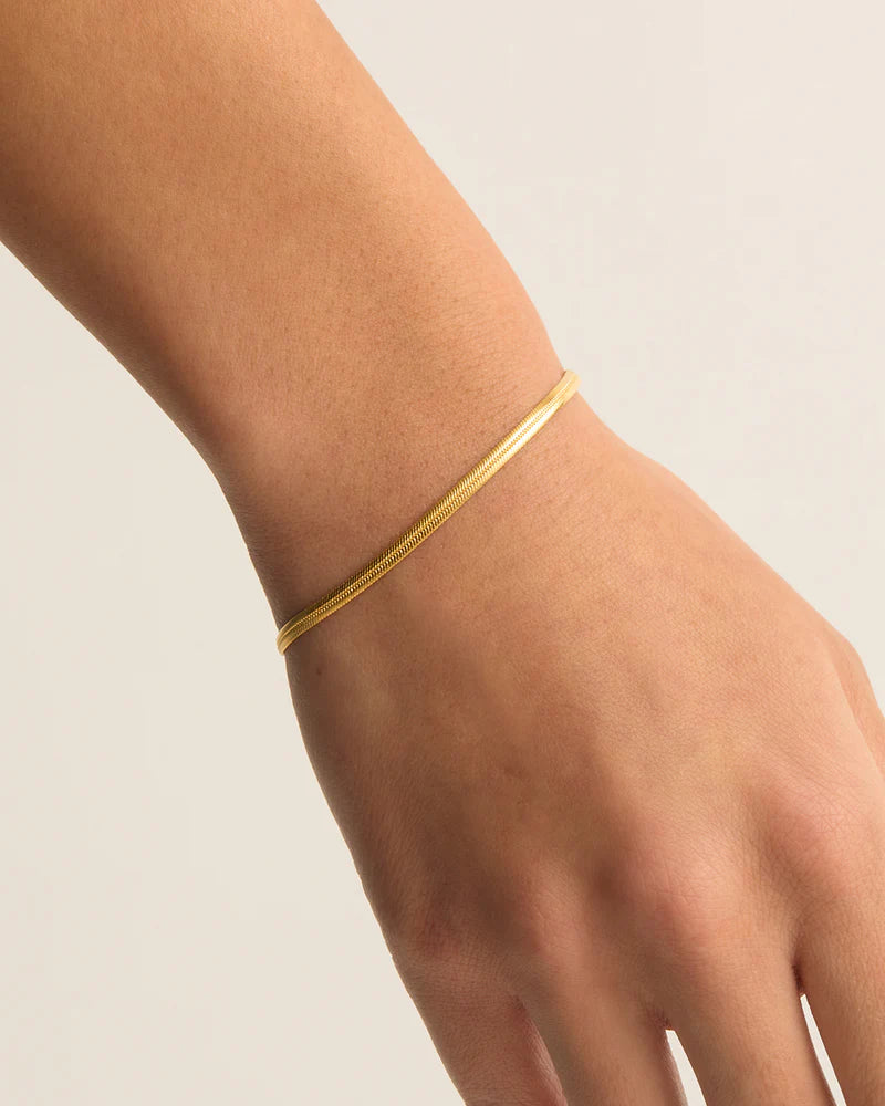 By Charlotte - Herringbone Chain Bracelet - Gold