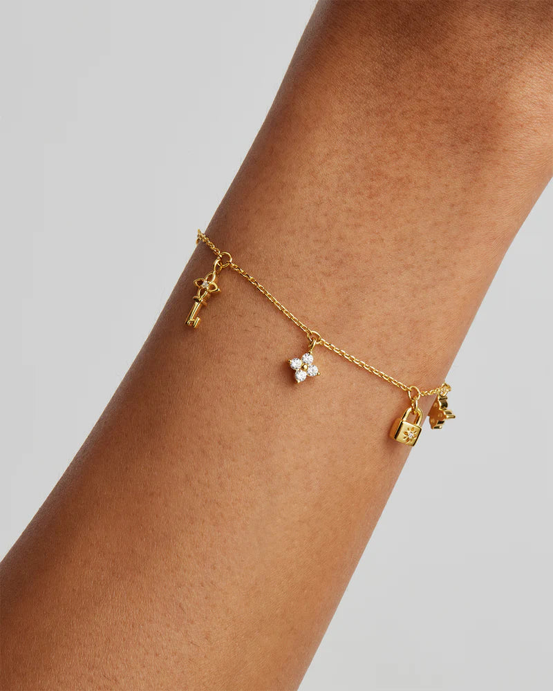 By Charlotte - Love Unlocked Charm Bracelet - Gold